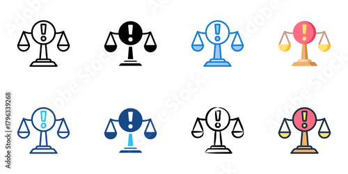 Impeachment icon set multiple style collection 
