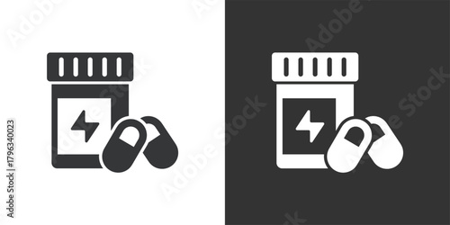Energy Supplements icon. Solid glyph series icon