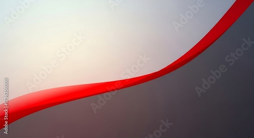 Flowing Red Ribbon Divides Light  Shadow
