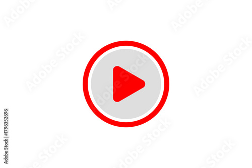 Free Download Red Play Button Icon on Transparent and White Background, Playback Media Symbol - GFXLoad