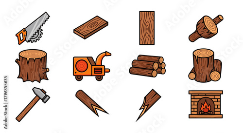 Woodworking tools and materials for construction and crafting projects