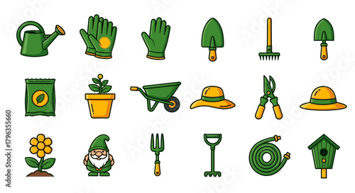 Vibrant garden tools and accessories for successful planting and landscaping projects