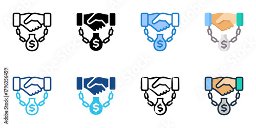 Corruption icon set multiple style collection 
