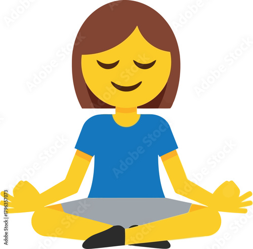 Woman meditating emoji style