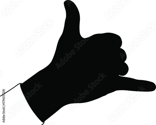 Call me gesture silhouette