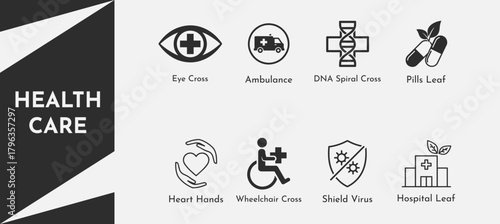 Healthcare Line Icons Collection Medical Services and Safety Symbols Emergency and Medical Line Icons Hospital Care Symbol Set Modern Healthcare Outline Icons Medicine, Safety, and Treatment Symbols