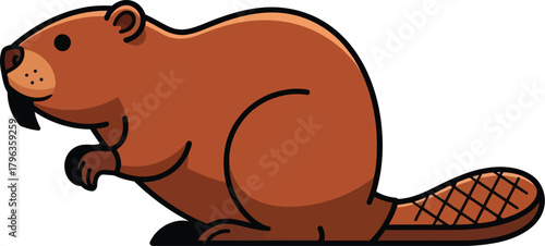 Cute beaver cartoon illustration
