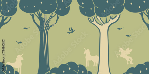 Mystical Forest with Enchanted Creatures