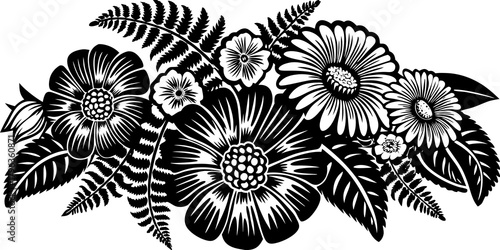 Botanical Linocut Illustrations of Wildflowers