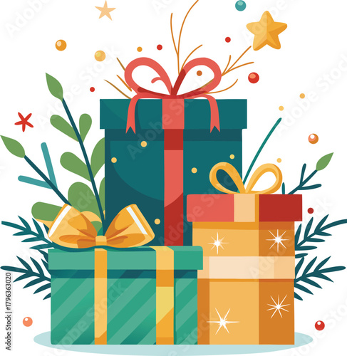 Christmas Day Full Artboard T-Shirt Designs, Festive Christmas Illustration, Merry Christmas Full Artboard Vector