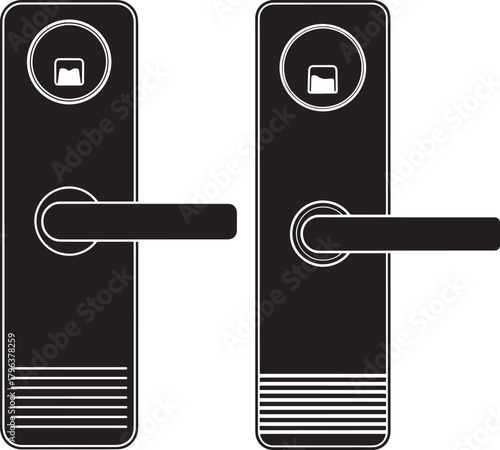 Modern smart door lock handle silhouette