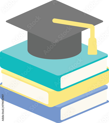 책 위에 학사모가 놓여진 모습