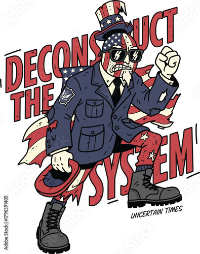 tshirt design desconstruct-the-system