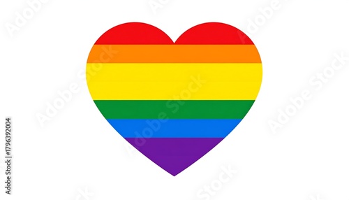 Free Download A heart shape filled with horizontal bands of red, orange, yellow, green, blue, and purple on a white background - GFXLoad
