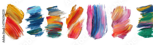 Abstract colorful shapes with textured brushstrokes