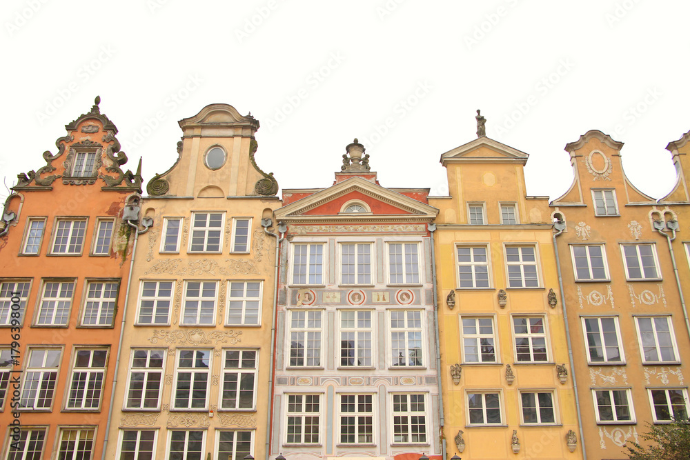 Fototapeta premium Colorful Facades of Townhouses in Gdańsk, Poland