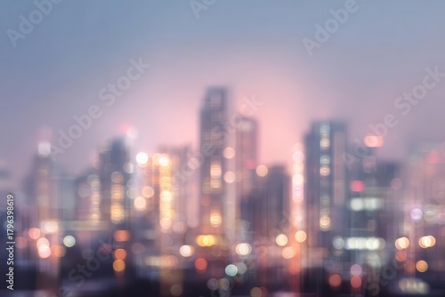 Blurred Cityscape Bokeh Lights at Dusk Soft Colors