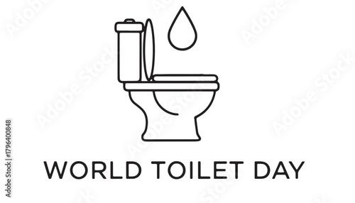 World toilet day illustration with falling water droplet