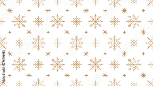 Elegant gold snowflakes on black seamless pattern for festive design