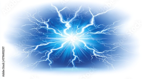 Dynamic lightning strikes nature digital art electric environment close-up view power and energy concept