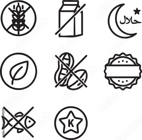Black silhouette vector icons set of Israel religious symbols for travel design illustration