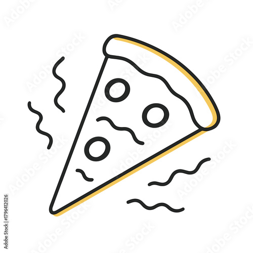 Simple Pizza Slice Fast Food Icon Vector