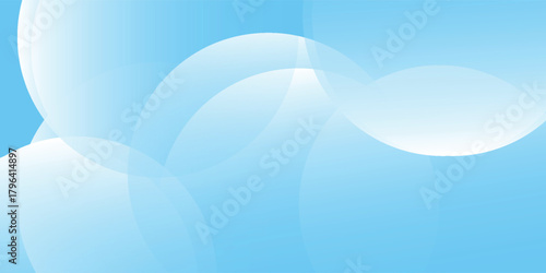 Abstract minimalist banner background, pastel colorful, blue and white gradations. Circle effect style vector illustration eps10