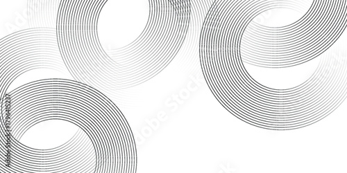 Abstract white glowing geometric lines on gray background. Modern shiny blue circle lines pattern. vector eps10