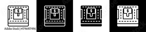 Land Owner Line And Glyph Icon In White And Black Background
