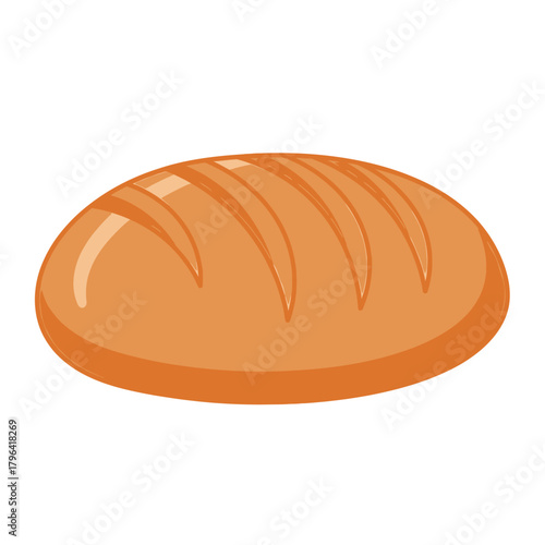 A simple, isolated illustration of a loaf of bread, perfect for baking, food, and dietary content
