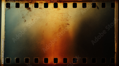 Piece of old, grungy 35mm photographic film, perfect for vintage, photography, memories, nostalgia, retro, background, texture, and design projects.