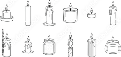 Vector illustration of various candles