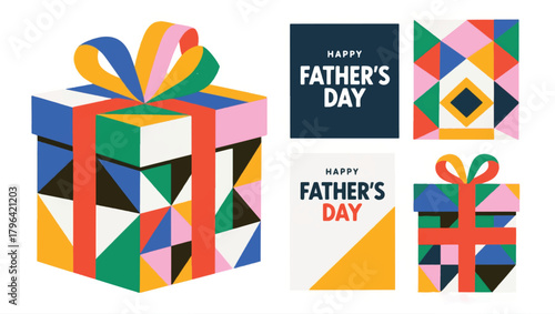 Happy Father's Day Gift Illustration And Poster Vector Design Template