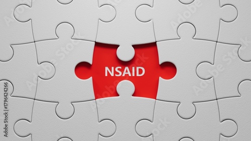 nsaid word made with building blocks.close up of puzzle pieces with missing pieces,Business Concept.3D rendering.