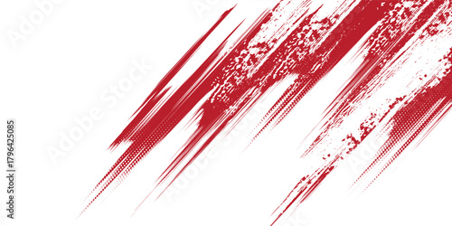 Straight red ink vector lines pack. Bloody color long and round hand-drawn brushstroke text highlights, frames, circles. Asian calligraphy brushstroke set.