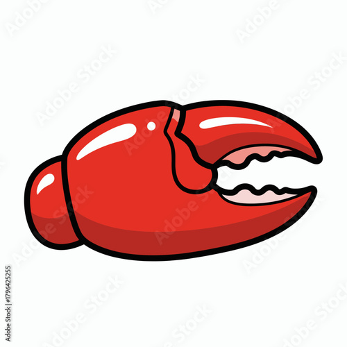 Cartoon Crab Claw Illustration on White Background.