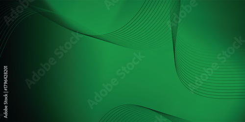 Abstract background using dark green tones on a black background. The lines and curves are like gentle and flowing waves