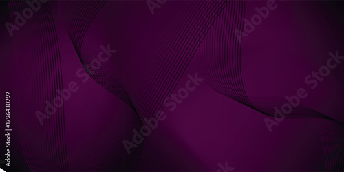 Abstract background using dark pink tones on a black background. The lines and curves are like gentle and flowing waves, creating a modern atmosphere. vector eps10