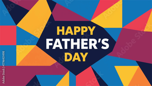 Father's Day Illustration With Abstract Design Vector Design Template