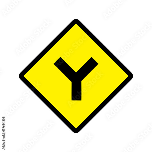  Y crossroad icon vector design intersections roads sign symbols.