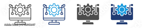 information technology icon set multiple style