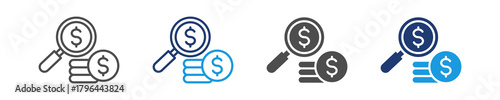 search cost icon set multiple style