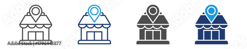 market location icon set multiple style
