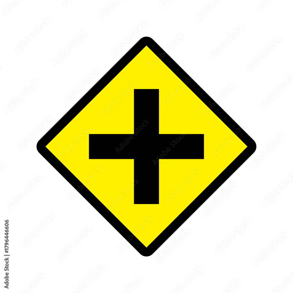 Obraz premium Crossroad icon vector design intersections roads sign symbols