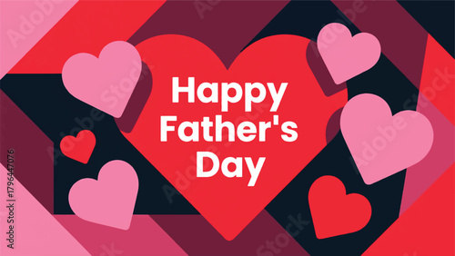 Happy Father's Day Illustration With Love Icon Vector Design Template