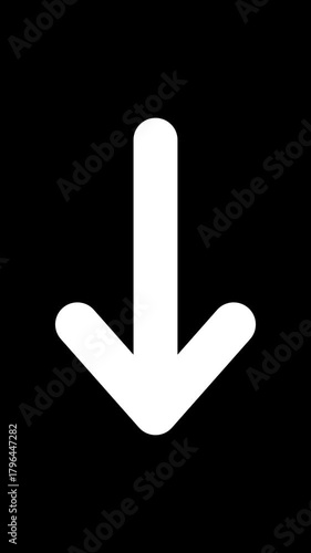 下向き矢印アイコンのアニメーション　赤・白・青（縦長、透過背景）