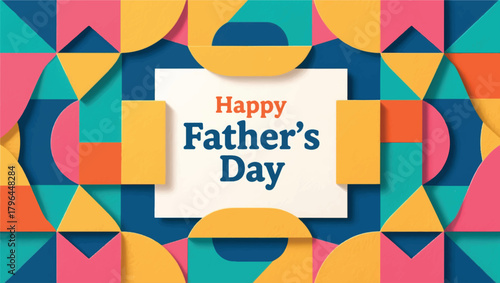 Happy Father's Day Illustration With Abstract Background Vector Design Template