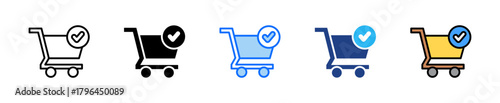 Online Checkout Icon Set Multiple Style Collection