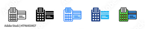 Payment Terminal Icon Set Multiple Style Collection