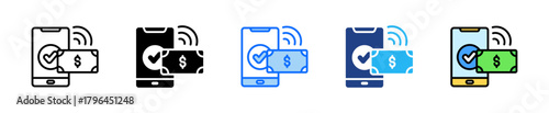 Mobile Payment Gateway Icon Set Multiple Style Collection